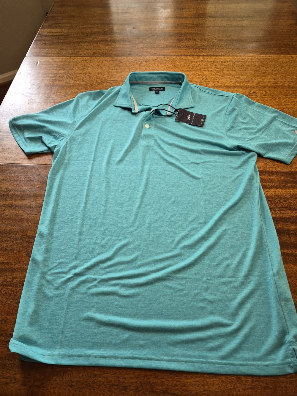 NWT Fish Hippie Performance Polo - Teal Size Large